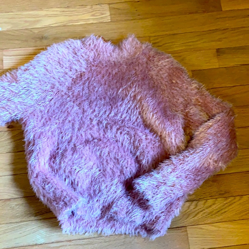 Cute pink fluffy sweater